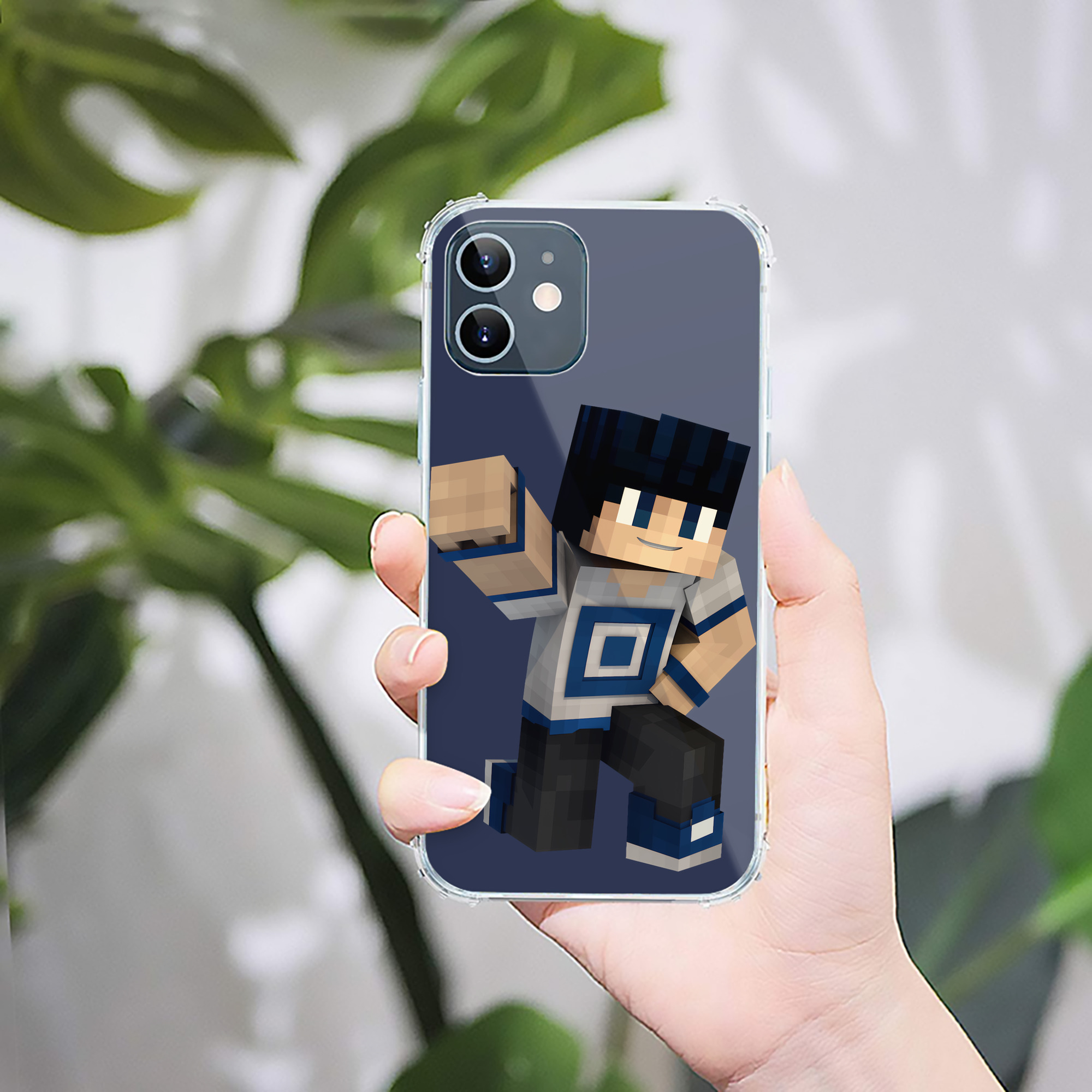 （画像用） マインクラフト ブロックの世界 Minecraft MC Block world 【iPhone 12シリーズ対応】透明スマホケース（クリアソフトケース）